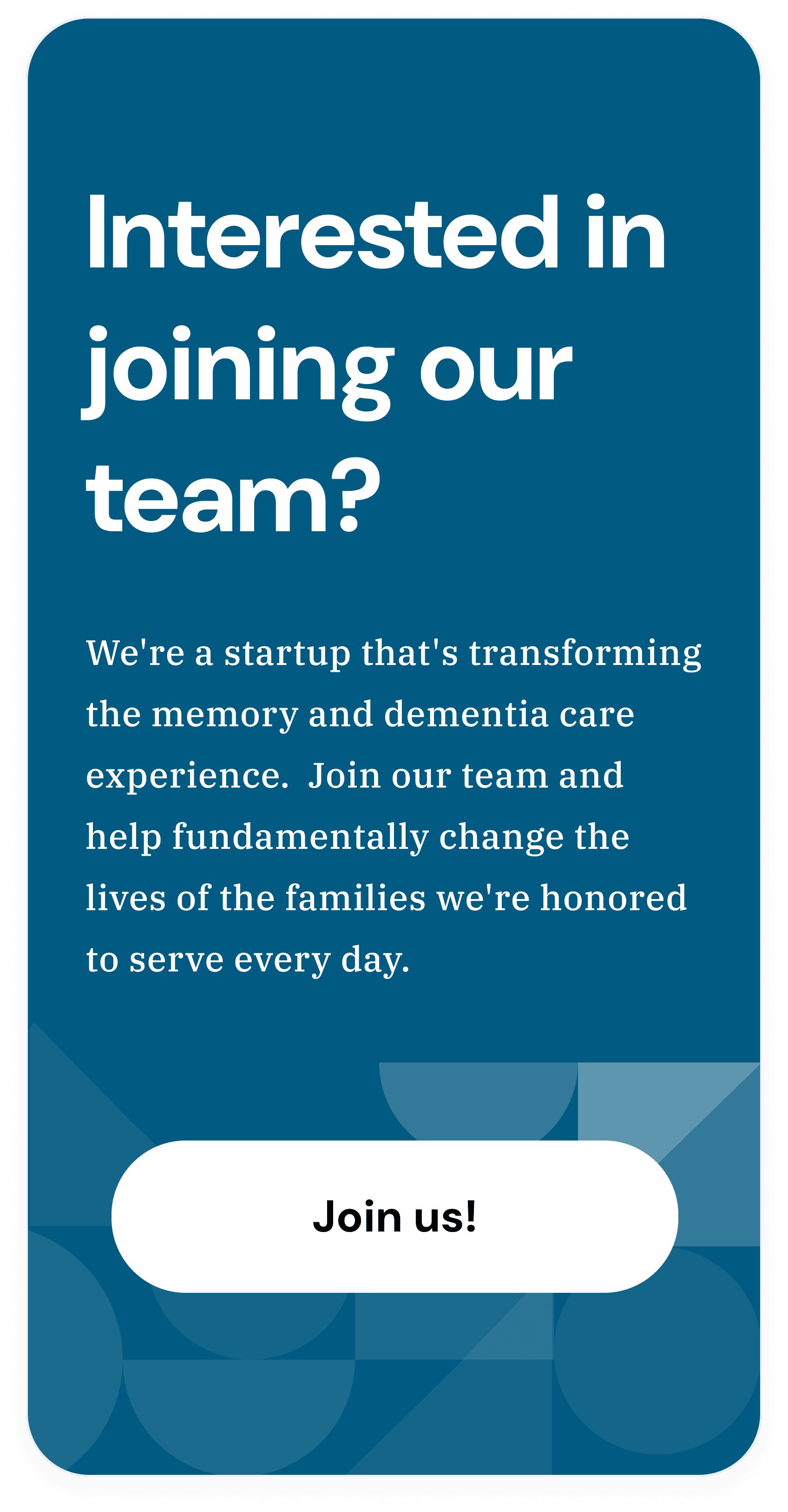 Interested in Joining our Team